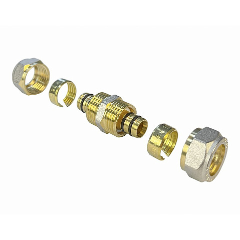 Муфта латунная для PEX труб 20-20 PN 10 обжимная никелированная Valfex VF.303.N  купить в Екатеринбурге | "Проконсим"