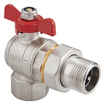 Краны латунные шаровые угловой DN 15-25 PN 40 никелированные бабочка американка MVI BV.522 купить в Екатеринбурге | "Проконсим"