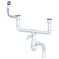 сифон для двойной мойки Unicorn В740V, 40х50 гибкий отвод, 1 1/2'' х40 с отводом для стиральной машины, прямоугольный перелив купить в Екатеринбурге | "Проконсим"