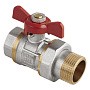 Кран латунный шаровой MVI AquaHit BV.320.04 DN 15 PN 25 бабочка американка полнопроходной никелированный купить в Екатеринбурге | "Проконсим"