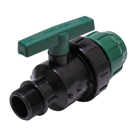 Кран шаровый ПЭ компрессионный комбинированный НР DN 25-3/4'' PN 10 купить в Екатеринбурге | "Проконсим"