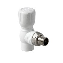 Краны шаровые ПП DN 20-25 PN 25 для радиатора угловые белые Pro Aqua купить в Екатеринбурге | "Проконсим"