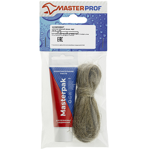 Набор уплотнительный паста +лён для воды, пара 25гр+ 7гр Masterpak купить в Екатеринбурге | "Проконсим"