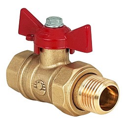  Латунный шаровой кран Ду15 Ру40 Valfex VF.230.LB1.012.DP 11Б27фт1М американка, проход , бабочка. (111401513) со склада Проконсим в Екатеринбурге