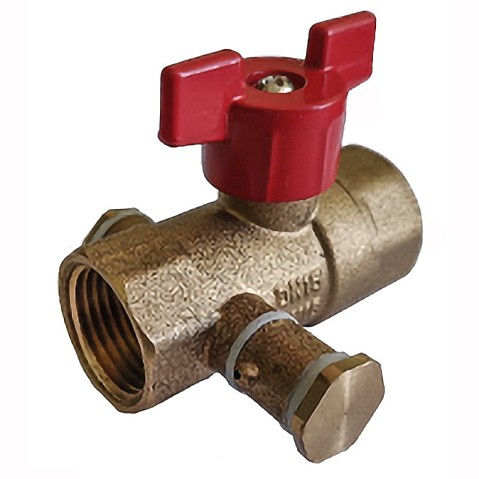 Кран латунный шаровой DN 20 PN 16 с дренажными патрубками G3/4'' муфта-муфта бабочка Пензапромарматура купить в Екатеринбурге | "Проконсим"