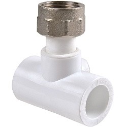  Тройник ПП с накидной гайкой 32-1 1/4'' PN 25 белый РВК 20906 (930659270) со склада Проконсим в Екатеринбурге