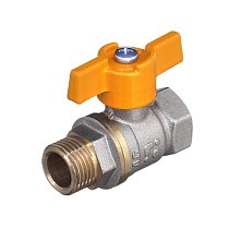 Краны латунные шаровые газовые БАЗ 11Б27п1 DN 15 PN 16 муфта-штуцер бабочка купить в Екатеринбурге | "Проконсим"