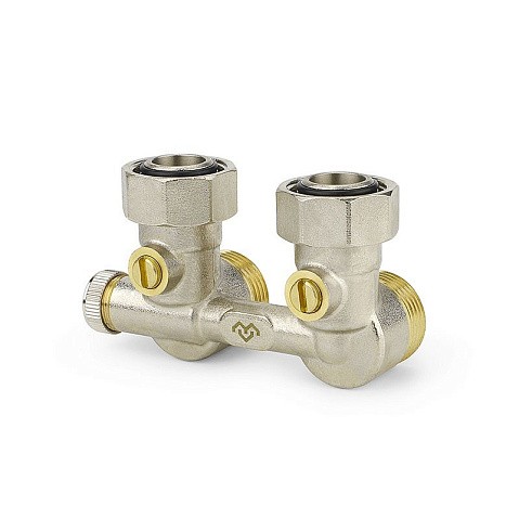 Узелы нижнего подключения VARMEGA VM138 DN20 угловой однотрубный 3/4''x3/4'' евроконус, с байпасом штуцер-штуцер купить в Екатеринбурге | "Проконсим"