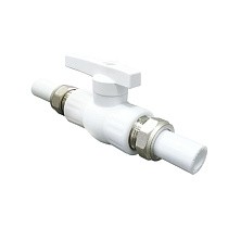 Краны шаровые ПП DN 20-32 PN 25 с двусторонним разъемным соединением белые Valfex купить в Екатеринбурге | "Проконсим"