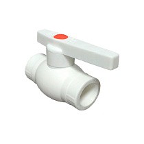 Кран шаровой ПП OPTIMA 20 PN 25 белый PlasticPro купить в Екатеринбурге | "Проконсим"