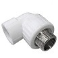Угольник комбинированный ПП 20-3/4'' PN 25 с наружной резьбой белый VALFEX  купить в Екатеринбурге | "Проконсим"