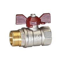Краны латунные шаровые DN 15-32 PN 25-40 никелированные бабочка муфта-штуцер Temper серия 88 ГОСТ Р 59553 купить в Екатеринбурге | "Проконсим"