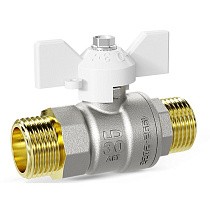 Краны латунные шаровые DN 15-25 PN 40 никелированные бабочка белая штуцер-штуцер LD Pride 47.304 купить в Екатеринбурге | "Проконсим"