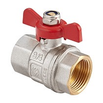 Краны латунные шаровые DN 15-25 PN 40 никелированные бабочка муфта-муфта MVI BV.513 купить в Екатеринбурге | "Проконсим"