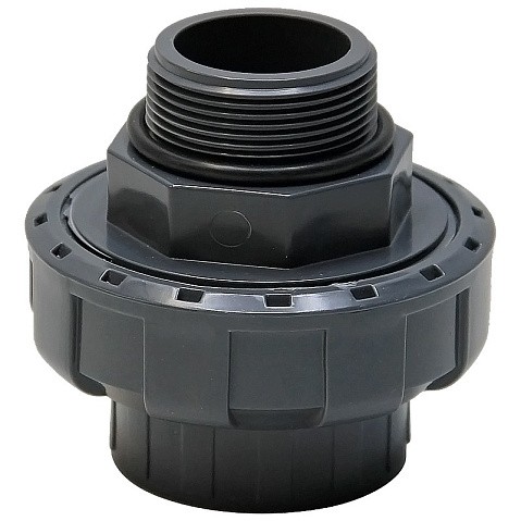 Муфта разборная НПВХ DN 32-1" PN 16 клеевая с наружной резьбой черная Aquaviva BMG32100 купить в Екатеринбурге | "Проконсим"