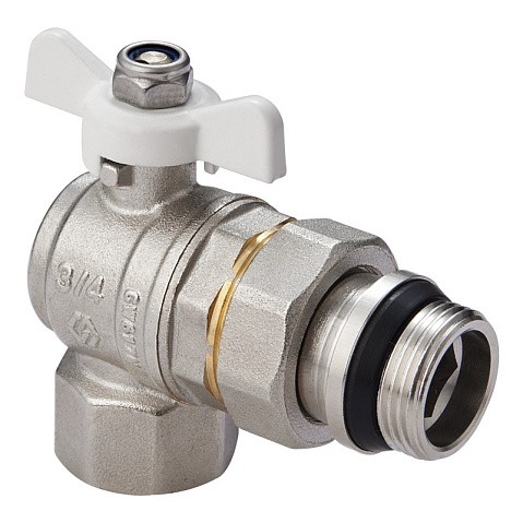 Кран латунный шаровой MVI BV.523 DN 15 PN 40 угловой с уплотнением никелированный полнопроходной американка купить в Екатеринбурге | "Проконсим"