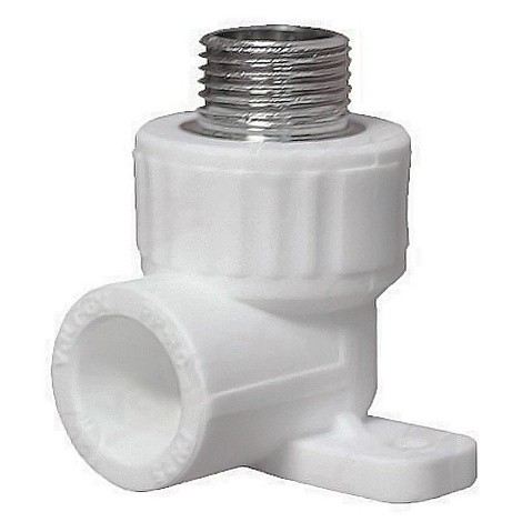 Угольник установочный ПП 20-1/2'' PN 25 с наружной резьбой белый VALFEX  купить в Екатеринбурге | "Проконсим"
