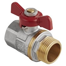 Краны латунные шаровые DN 15-25 PN 25 никелированные бабочка муфта-штуцер MVI AquaHit BV.314.04 купить в Екатеринбурге | "Проконсим"