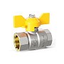 Кран латунный шаровой LD Pride GAS DN15 PN 40 никелированный бабочка муфта-муфта купить в Екатеринбурге | "Проконсим"