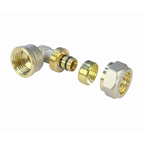 Угольник латунный для PEX труб 16-1/2'' PN 10 обжимной никелированный Valfex VF.352.N  купить в Екатеринбурге | "Проконсим"