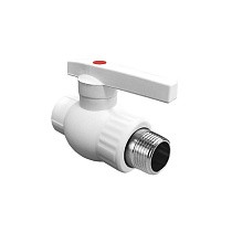 Краны шаровые ПП DN 20-32 PN 25 комбинированные с наружной резьбой белые Valfex  купить в Екатеринбурге | "Проконсим"