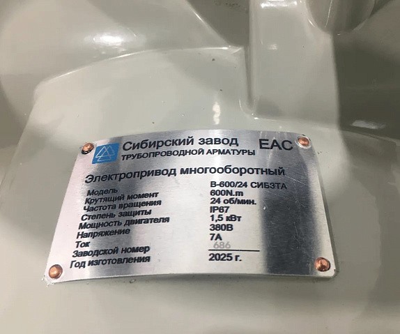 Электропривод В- 600/24 380В 1,5кВт многооборотный 600Нм СибЗТА купить в Екатеринбурге | "Проконсим"