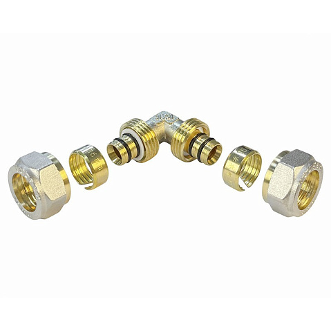 Угольник латунный для PEX труб 20-20 PN 10 обжимной никелированный Valfex VF.351.N  купить в Екатеринбурге | "Проконсим"