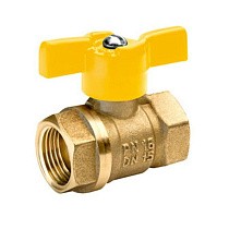 Краны латунные шаровые газовые 11Б27п DN 15-25 PN 40 бабочка муфта-муфта БАЗ А10.1 купить в Екатеринбурге | "Проконсим"