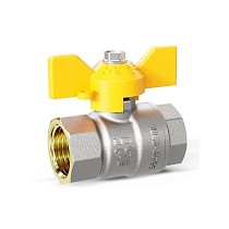 Краны латунные шаровые газовые DN 15-32 PN 25-40 никелированные бабочка муфта-муфта LD Pride GAS купить в Екатеринбурге | "Проконсим"