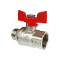 Кран латунный шаровой Valfex Premium.218.NB1 усиленный Н 11Б27фт1М DN 20 PN 40 никелированный муфта-штуцер бабочка купить в Екатеринбурге | "Проконсим"