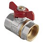 Кран латунный шаровой MVI AquaHit BV.313.04 DN 15 PN 25 бабочка муфта-муфта полнопроходной никелированный купить в Екатеринбурге | "Проконсим"