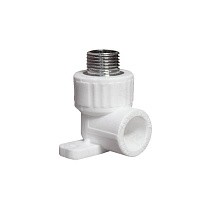 Угольники установочные ПП DN 20-25 PN 25 с наружной резьбой белые PlasticPro купить в Екатеринбурге | "Проконсим"