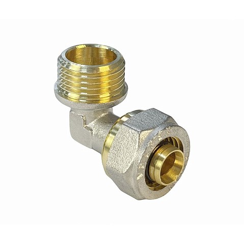 Угольник латунный для PEX труб 20-1/2'' PN 10 обжимной никелированный Valfex VF.352.N  купить в Екатеринбурге | "Проконсим"