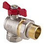Кран латунный шаровой MVI AquaHit BV.322.05 DN 20 PN 25 бабочка американка полнопроходной угловой никелированный купить в Екатеринбурге | "Проконсим"