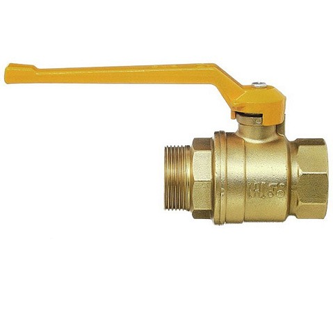Кран латунный шаровой газовый 11Б27п DN40 PN40 рычаг муфта-штуцер БАЗ Standart купить в Екатеринбурге | "Проконсим"