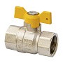 Кран латунный шаровой газовый MVI BV.813 DN 15 PN 25 никелированный полнопроходной муфта-муфта бабочка купить в Екатеринбурге | "Проконсим"