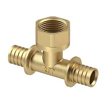 Тройники латунные для PEX труб DN 16-32 PN 16 под надвижную гильзу с внутренней резьбой РосТурПласт купить в Екатеринбурге | "Проконсим"