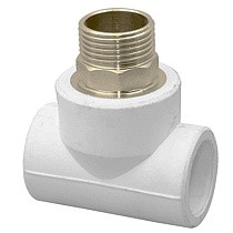 Тройники ПП DN 40-50 PN 25 комбинированные под ключ с наружной резьбой белые РТП купить в Екатеринбурге | "Проконсим"