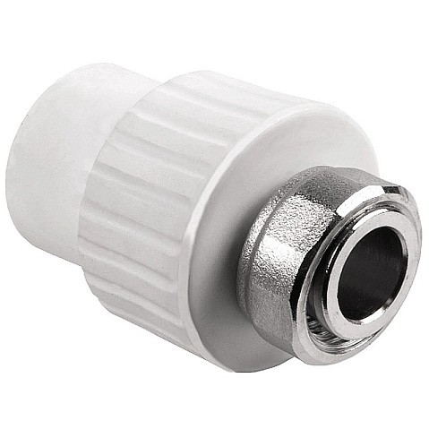 Муфта комбинированная ПП 20-1/2'' PN 25 с накидной гайкой белая РТП 10696 купить в Екатеринбурге | "Проконсим"
