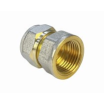 Муфты латунные для PEX труб DN 16-32 PN 10 обжимные никелированные с внутренней резьбой Valfex VF.302.N купить в Екатеринбурге | "Проконсим"