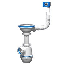 Сифон для моек бутылочный АНИ A0145S 3 1/2" с гибким переливом купить в Екатеринбурге | "Проконсим"