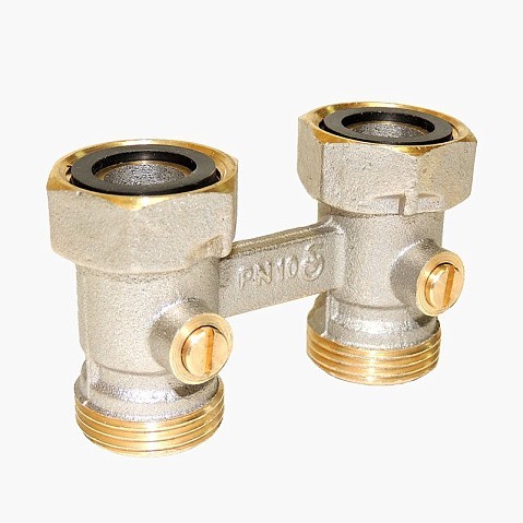 Узел нижнего подключения Vekotrim DN 15 PN 10 прямой двухтрубный 20-3/4'' c накидной гайкой, муфта купить в Екатеринбурге | "Проконсим"