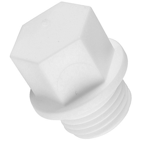 Заглушка резьбовая ПП 15-1/2'' PN 25 с наружной резьбой белая РТП 10555 купить в Екатеринбурге | "Проконсим"