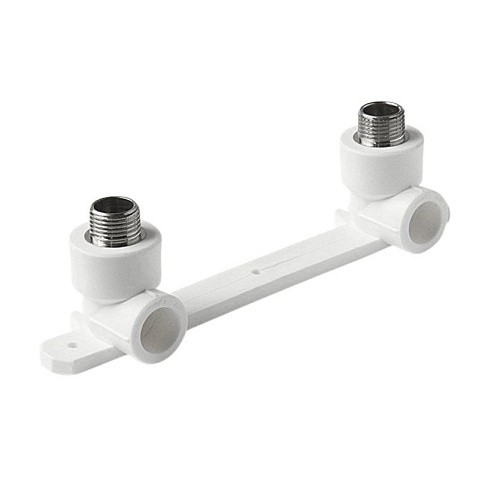 Угольник установочный двойной ПП 20-1/2'' PN 25 белый VALFEX Pro купить в Екатеринбурге | "Проконсим"