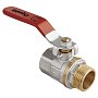 Кран латунный шаровой MVI AquaHit BV.312.04 DN 15 PN 25 рычаг муфта-штуцер полнопроходной никелированный купить в Екатеринбурге | "Проконсим"