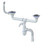 сифон для двойной мойки Unicorn В731V, 40х50 гибкий отвод, 3 1/2'' х40 с отводом для стиральной машины, круглый перелив купить в Екатеринбурге | "Проконсим"