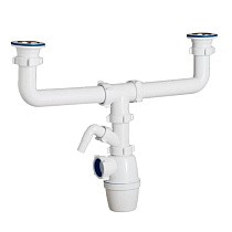 Сифон для двойной мойки бутылочный ORIO K-4059 1 1/2 выпуски нж D70, с 1 отводом купить в Екатеринбурге | "Проконсим"