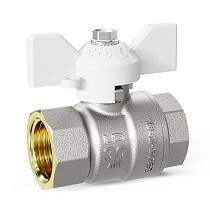 Краны латунные шаровые DN 15-32 PN 25-40 никелированные бабочка белая муфта-муфта LD Pride 47.300 купить в Екатеринбурге | "Проконсим"