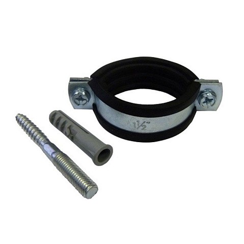 Хомут стальной оцинкованный 1/2'' (20-24) М8 с крепежом (шпилька и дюбель) купить в Екатеринбурге | "Проконсим"