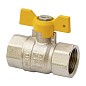 Кран латунный шаровой газовый MVI BV.813 DN 15 PN 25 никелированный полнопроходной муфта-муфта бабочка купить в Екатеринбурге | "Проконсим"